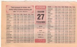 27 Kasım 2008 Takvim Yaprağı EFM(N)3911 - 3