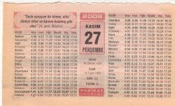 27 Kasım 2008 Takvim Yaprağı EFM(N)3911 - 1