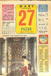27 Mart 1983 Takvim Yaprağı - Doğum Günü Hediyesi EFMN15024 - Gökçekoleksiyon