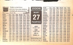 27 Mart 2006 Takvim Yaprağı - Doğum Günü Hediyesi EFMN13243 - Gökçekoleksiyon