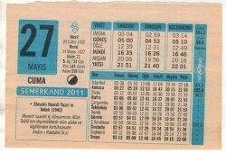 27 Mayıs 2011 Takvim Yaprağı EFM(N)1192 - 2