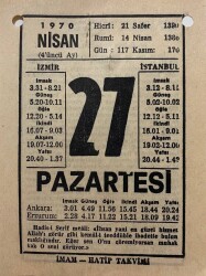 27 Nisan 1970 Takvim Yaprağı - Doğum Günü Hediyesi EFM(N)8282 - 2