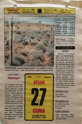 27 Nisan 1979 Takvim Yaprağı - Doğum Günü Hediyesi EFM(N)8532 - 2