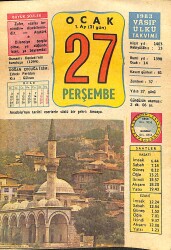27 Ocak 1983 Takvim Yaprağı - Doğum Günü Hediyesi EFMN15083 - Gökçekoleksiyon