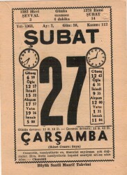 27 Şubat 1963 Takvim Yaprağı EFM(N)5709 - 1