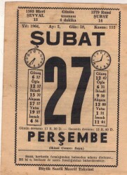 27 Şubat 1964 Takvim Yaprağı EFM(N)5734 - 3