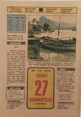 27 Şubat 1982 Takvim Yaprağı - Doğum Günü Hediyesi EFM(N)7696 - 1