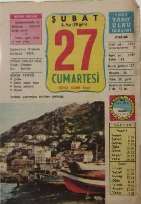 27 Şubat 1982 Takvim Yaprağı - Doğum Günü Hediyesi EFM(N)7737 - 1
