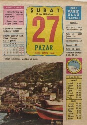 27 Şubat 1983 Takvim Yaprağı - Doğum Günü Hediyesi EFM(N)7749 - Gökçekoleksiyon