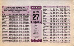 27 Şubat 2008 Takvim Yaprağı - Doğum Günü Hediyesi EFM(N)7521 - Gökçekoleksiyon