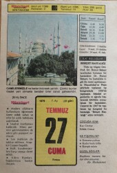 27 Temmuz 1979 Takvim Yaprağı - Doğum Günü Hediyesi EFM(N)9375 - Gökçekoleksiyon