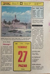27 Temmuz 1980 Takvim Yaprağı - Doğum Günü Hediyesi EFM(N)9413 - Gökçekoleksiyon
