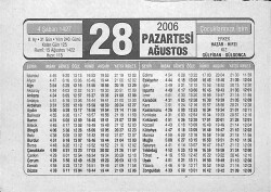 28 Ağustos 2006 Takvim Yaprağı - Doğum Günü Hediyesi EFMN14175 - Gökçekoleksiyon