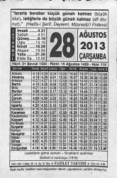 28 Ağustos 2013 Takvim Yaprağı - Doğum Günü Hediyesi EFMN13571 - Gökçekoleksiyon