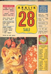 28 Aralık 1982 Takvim Yaprağı - Doğum Günü Hediyesi EFMN13647 - Gökçekoleksiyon