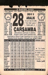 28 Aralık 2011 Takvim Yaprağı - Doğum Günü Hediyesi EFMN15231 - Gökçekoleksiyon