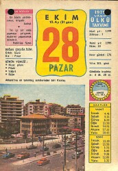 28 Ekim 1979 Takvim Yaprağı - Doğum Günü Hediyesi EFM(N)11761 - Gökçekoleksiyon