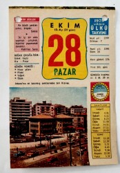 28 Ekim 1979 Takvim Yaprağı -Doğum Günü Hediyesi EFM(N)6493 - Gökçekoleksiyon