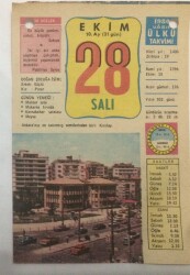 28 Ekim 1980 Takvim Yaprağı -Doğum Günü Hediyesi EFM(N)6436 - Gökçekoleksiyon