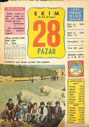 28 Ekim 1984 Takvim Yaprağı - Doğum Günü Hediyesi EFMN14811 - Gökçekoleksiyon