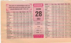 28 Ekim 2008 Takvim Yaprağı EFM(N)3245 - 1