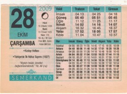 28 Ekim 2009 Takvim Yaprağı EFM(N)3307 - 3