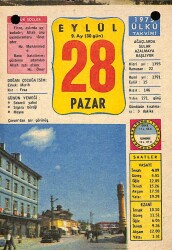 28 Eylül 1975 Takvim Yaprağı - Doğum Günü Hediyesi EFM(N)10424 - 2