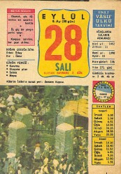 28 Eylül 1982 Takvim Yaprağı - Doğum Günü Hediyesi EFM(N)12444 - Gökçekoleksiyon