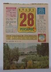 28 Eylül 1989 Takvim Yaprağı - Doğum Günü Hediyesi EFM(N)6584 - Gökçekoleksiyon