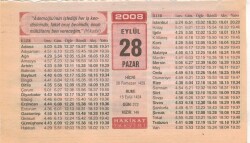 28 Eylül 2008 Takvim Yaprağı EFM(N)2934 - 1
