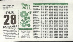 28 Eylül 2011 Takvim Yaprağı - Doğum Günü Hediyesi EFMN14374 - Gökçekoleksiyon