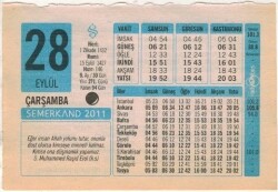 28 Eylül 2011 Takvim Yaprağı EFM(N)1316 - 2