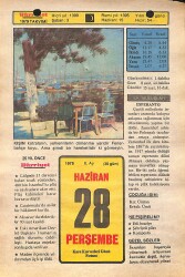 28 Haziran 1979 Takvim Yaprağı - Doğum Günü Hediyesi EFMN14444 - Gökçekoleksiyon