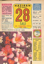 28 Haziran 1983 Takvim Yaprağı - Doğum Günü Hediyesi EFM(N)9023 - Gökçekoleksiyon