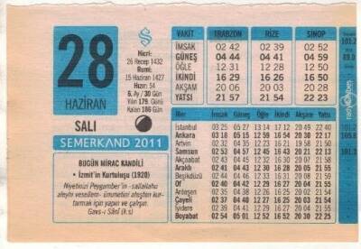 28 Haziran 2011 Takvim Yaprağı EFM(N)1224 - 1