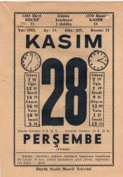 28 Kasım 1963 Takvim Yaprağı EFM(N)3708 - 3