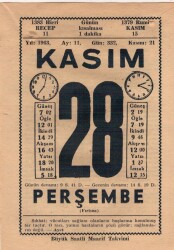 28 Kasım 1963 Takvim Yaprağı EFM(N)3708 - 1