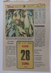 28 Kasım 1980 Takvim Yaprağı - Doğum Günü Hediyesi EFM(N)7214 - Gökçekoleksiyon