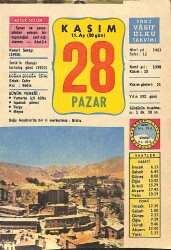 28 Kasım 1982 Takvim Yaprağı - Doğum Günü Hediyesi EFM(N)11887 - Gökçekoleksiyon