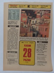 28 Kasım 1982 Takvim Yaprağı - Doğum Günü Hediyesi EFM(N)7303 - Gökçekoleksiyon