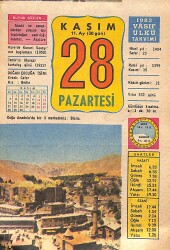 28 Kasım 1983 Takvim Yaprağı - Doğum Günü Hediyesi EFMN15933 - Gökçekoleksiyon