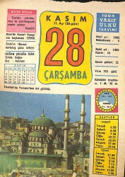 28 Kasım 1984 Takvim Yaprağı - Doğum Günü Hediyesi EFMN14783 - Gökçekoleksiyon