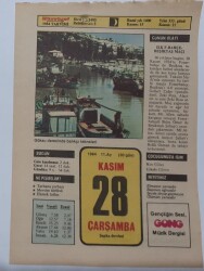 28 Kasım 1984 Takvim Yaprağı - Doğum Günü Hediyesi EFM(N)7032 - Gökçekoleksiyon