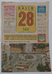 28 Kasım 1989 Takvim Yaprağı - Doğum Günü Hediyesi EFM(N)6820 - Gökçekoleksiyon