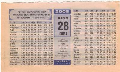 28 Kasım 2008 Takvim Yaprağı EFM(N)3912 - 2