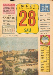 28 Mart 1989 Takvim Yaprağı - Doğum Günü Hediyesi EFMN13653 - Gökçekoleksiyon