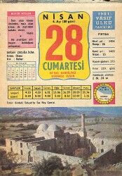 28 Nisan 1984 Takvim Yaprağı - Doğum Günü Hediyesi EFMN15175 - Gökçekoleksiyon