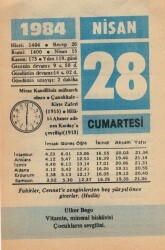 28 Nisan 1984 Takvim Yaprağı EFM(N)6207 - Gökçekoleksiyon