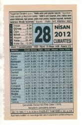 28 Nisan 2012 Takvim Yaprağı EFM(N)1929 - 2