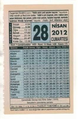 28 Nisan 2012 Takvim Yaprağı EFM(N)1929 - 2